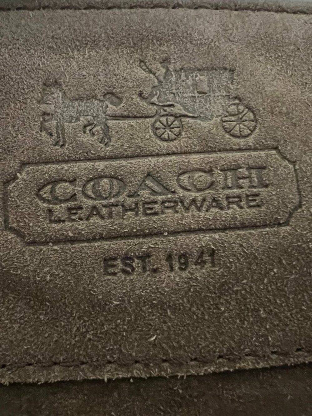 Coach Zoe Large Hobo Taupe Suede Brown Leather Trim Shoulder Bag Slouchy - Picture 7 of 9